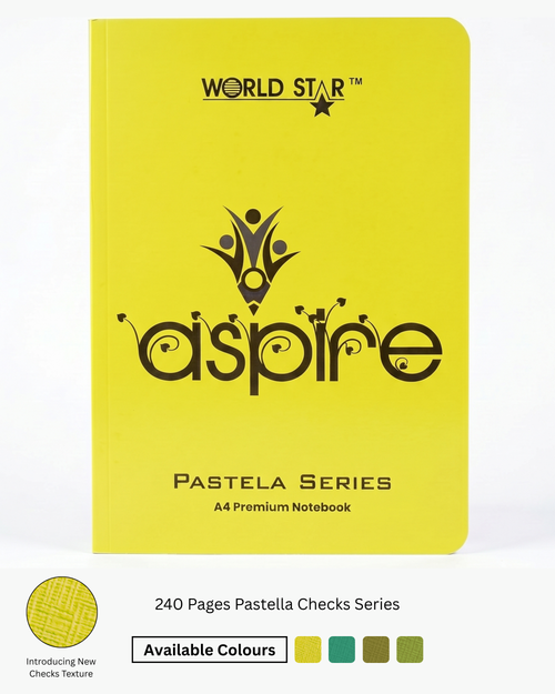 A4 Size 240 Pages Pastella Checks Series Notebook (Pack of 6)