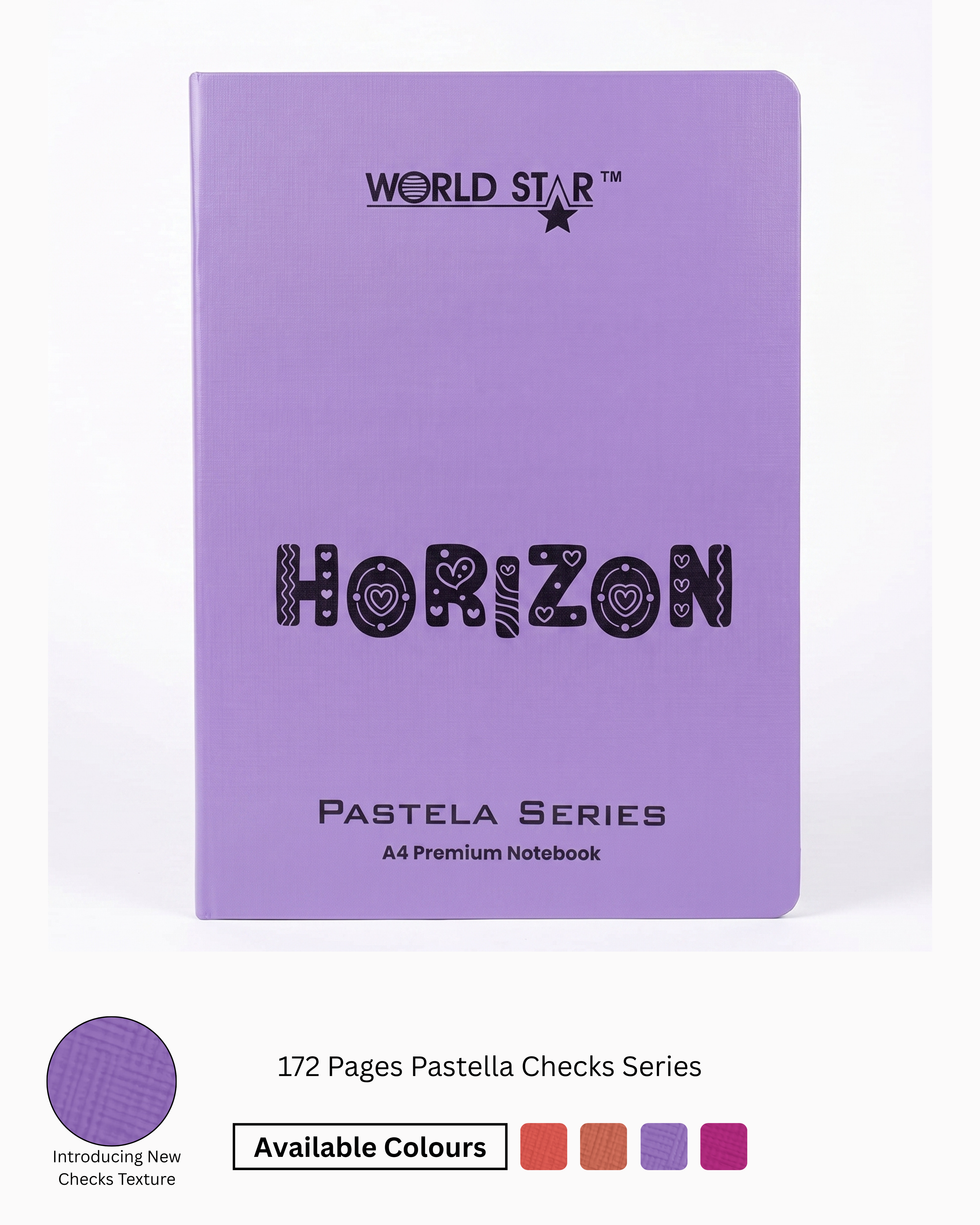 A4 Size 140 Pages Pastella Checks Series Notebook (Pack of 6)