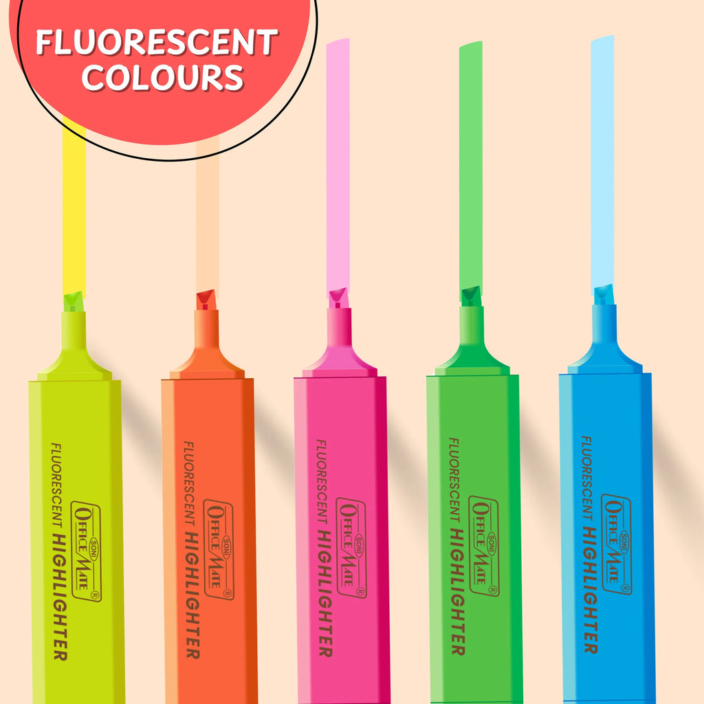 Office Mate Fluorescent – Highlighter (Pack of 6)