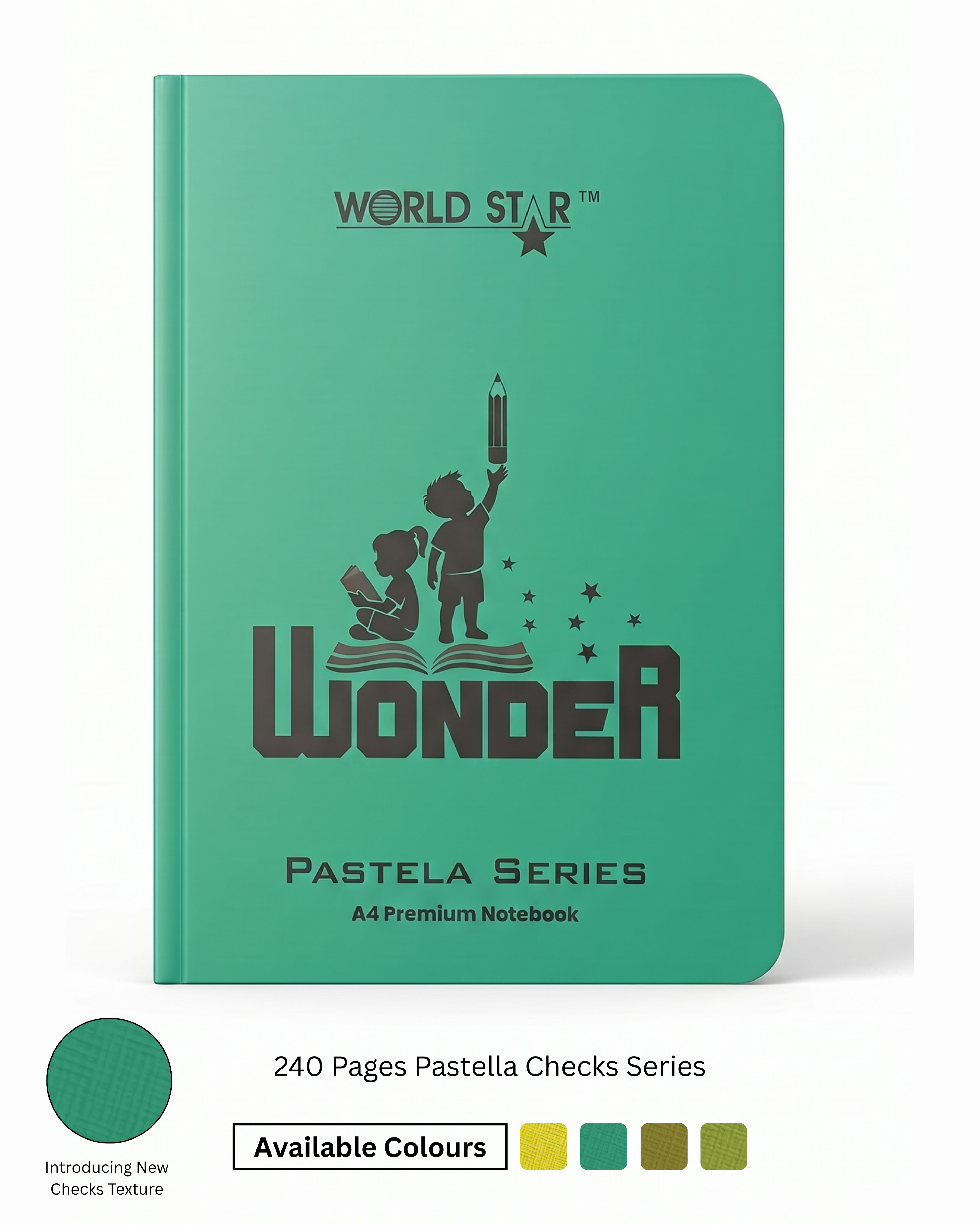 A4 Size 240 Pages Pastella Checks Series Notebook (Pack of 6)
