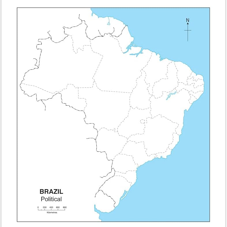 Brazil Map Pack of 100