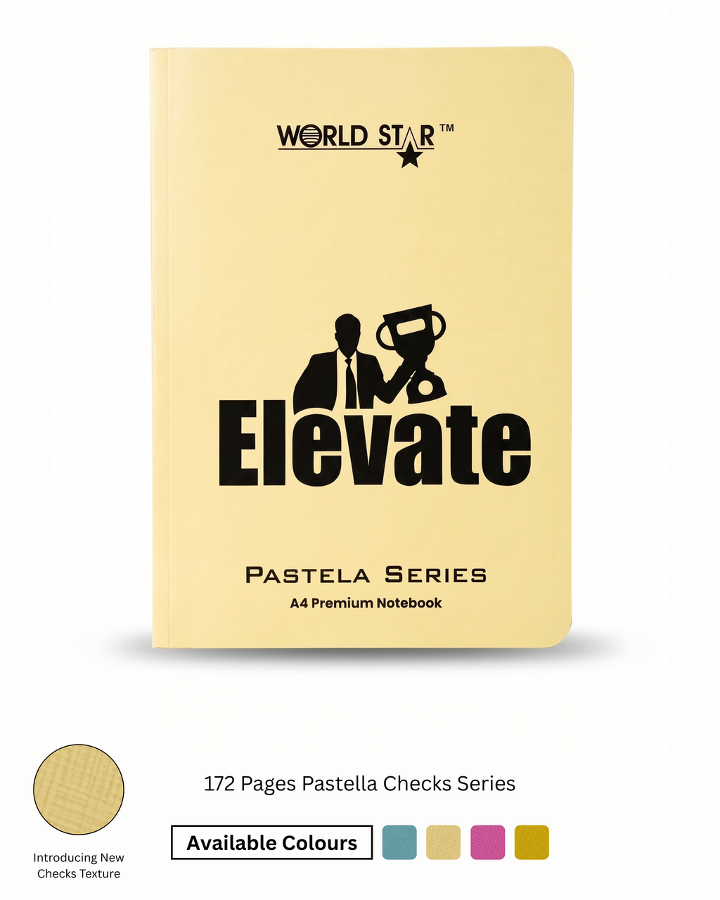 A4 Size 172 Pages Pastella Checks Series Notebook (Pack of 6)