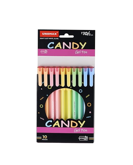 Unomax Candy Gel Pen (Pack of 10)