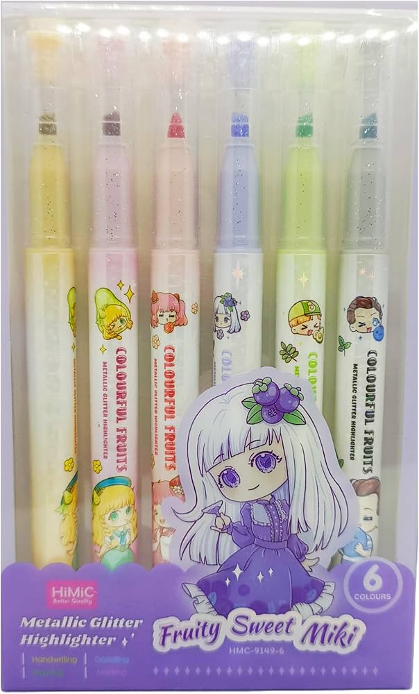 Himic Fruity Sweet Miki – Metallic Glitter Highlighter (Pack of 6)