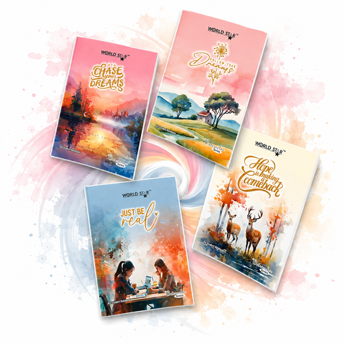 A4 320 Pages WaterColour Series Notebook (Pack of 3)