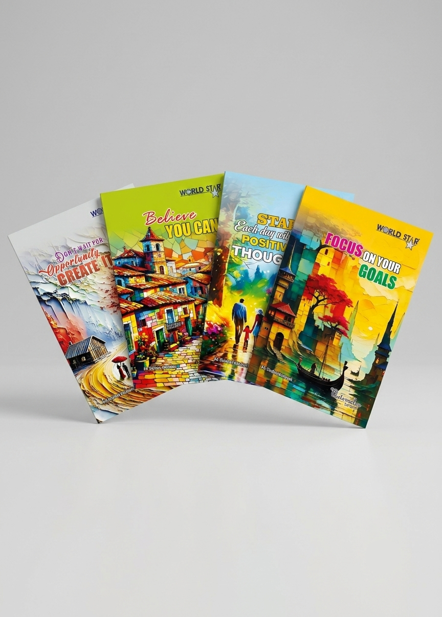 A4 Notebook 400 Pages Watercolour (Pack of 3)