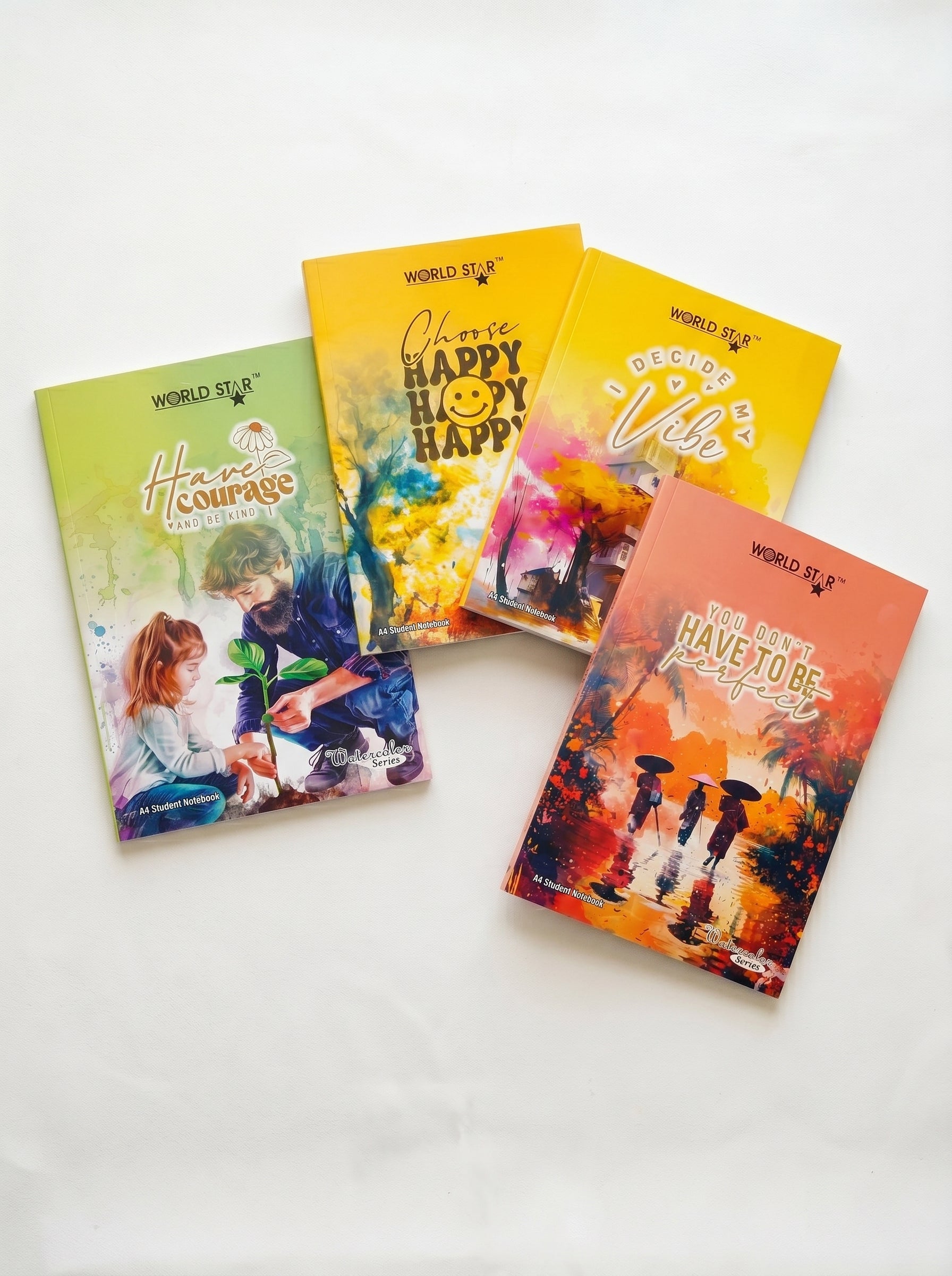 A4 Size 76 Pages Water Colour Series Notebook (Pack of 12)