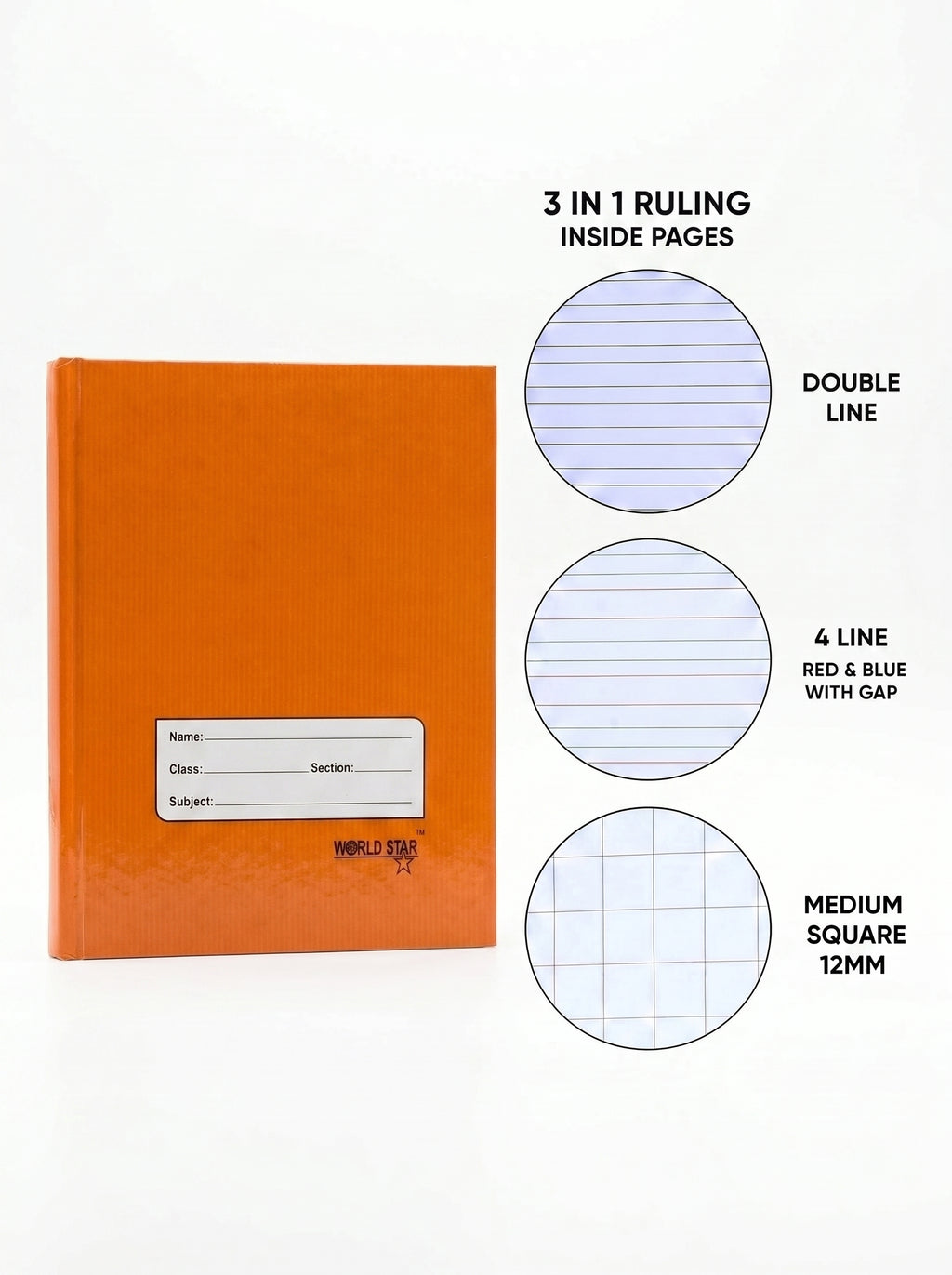 Jumbo Brown Notebook 76 Pages 3-in-1 Ruling