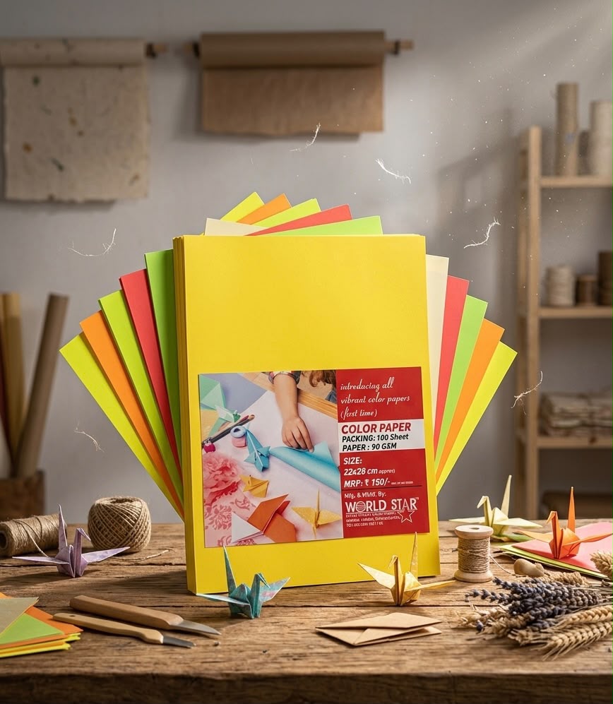 A4 Size Color Paper 90 GSM(100 Sheets per packet)