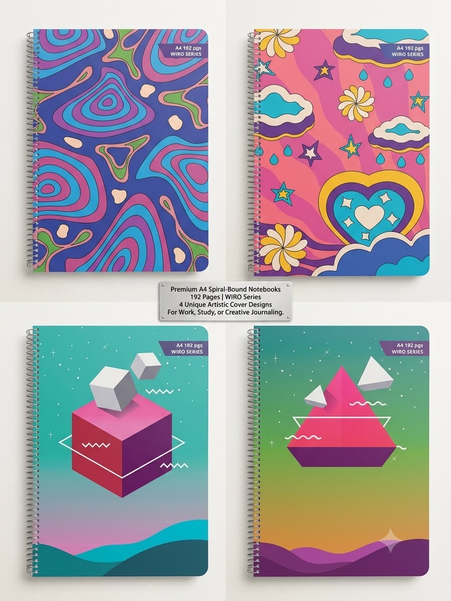 A4 One Subject Wiro Notebook 192 Pages 70gsm