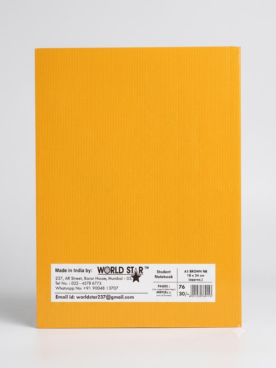 A5 Brown Notebook 76 Pages Single Line