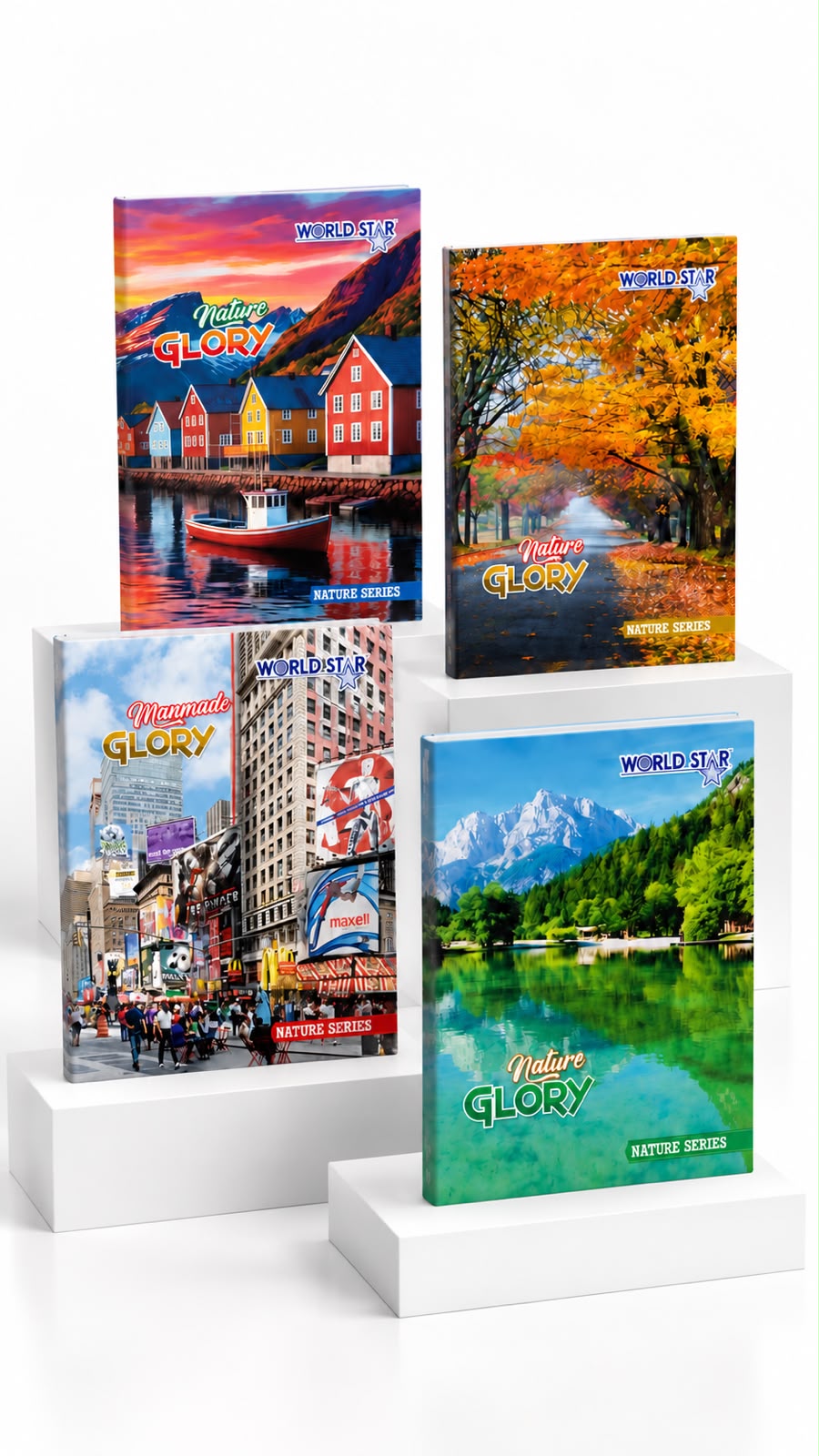 A4 Plastic Nature Series Notebook 172 Pages (Pack of 6)
