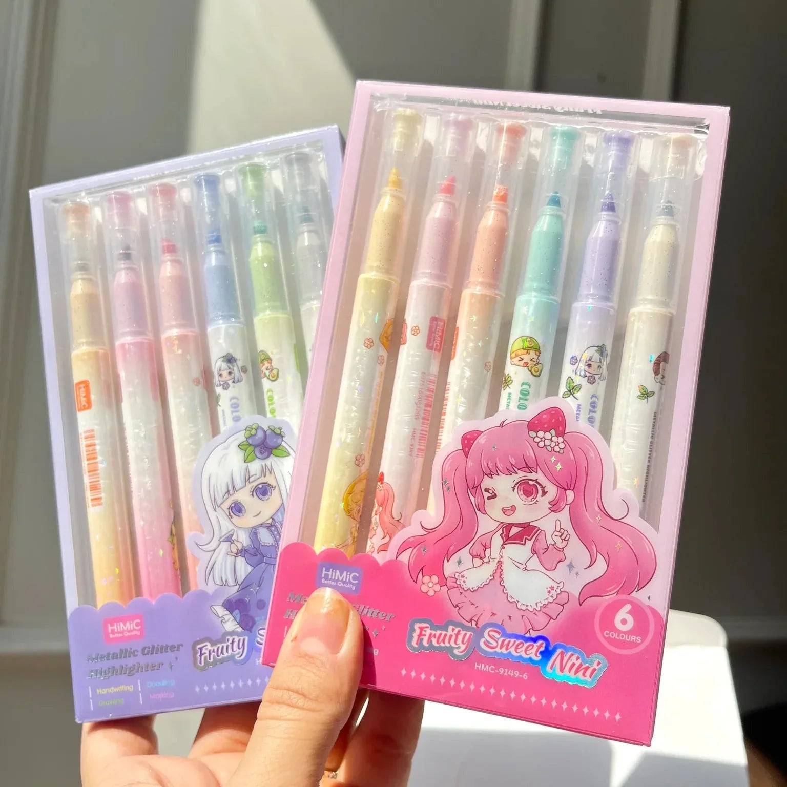 Himic Fruity Sweet Miki – Metallic Glitter Highlighter (Pack of 6)